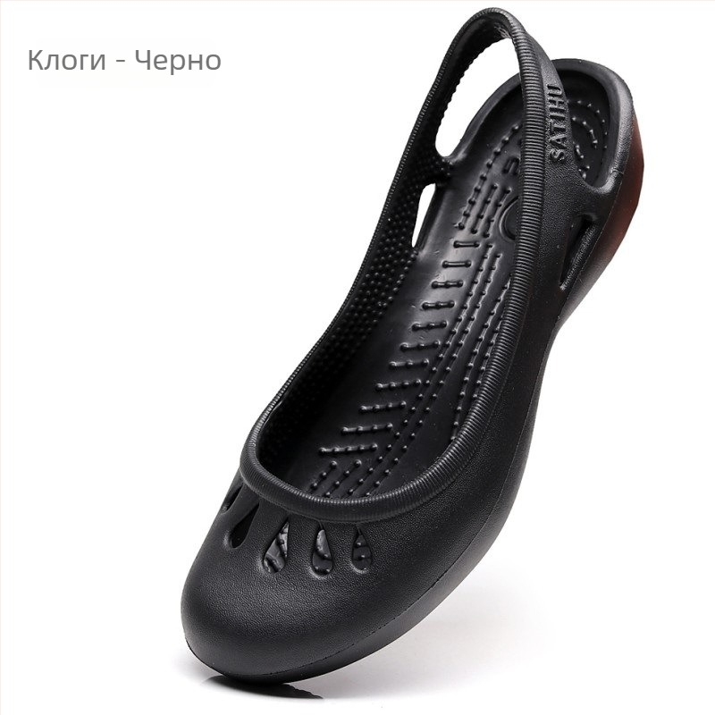 Дамски EVA сандали с едноцветна горна част, леки, плосък ток, подметка 0–3 см, инжекционна технология на подметката