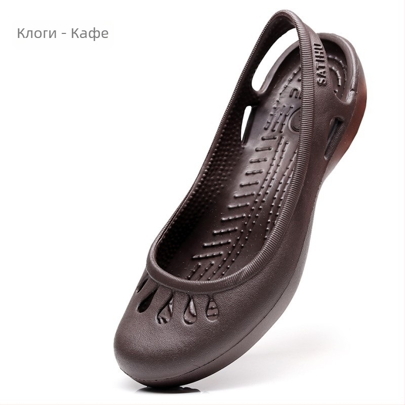 Дамски EVA сандали с едноцветна горна част, леки, плосък ток, подметка 0–3 см, инжекционна технология на подметката