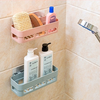 Changda стенно монтиран пластмасов рафт за баня, квадратна форма, 1 ниво, инжекционно формована пластмаса, 10 кг товароносимост, модерен минимализъм