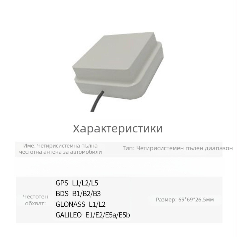RTK GPS антена за външно монтиране в автомобил GNSS навигация, висока точност, дясно-обърната поляризация, SWR до 2.0