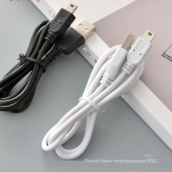 Мини USB кабел за данни с трапецовиден порт, универсален за MP3 плеъри, автомобилни радиа и видеорегистратори; силиконов, еднокраен конектор, характеристика 3410430, максимален изход 1
