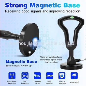Цифрова вътрешна антена за телевизия, автомобилно монтирана, DTMB/DVB-T2 съвместима, усилвател, удължена вакуумна чашка