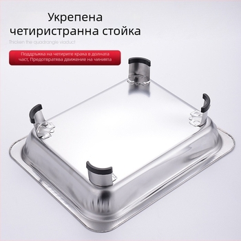 Буфетна печка от неръждаема стомана, квадратна с четири крака, марка Pynos; персонализирана обработка и печат на лого