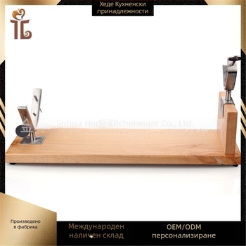 Рамка за шунка от бук, за агнешки крак, с основа, възможност за печат на лого