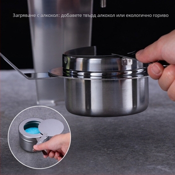 Неръждаема стомана, кръгла бюфетна печка с въртящ се капак, електрическо отопление и водна изолация