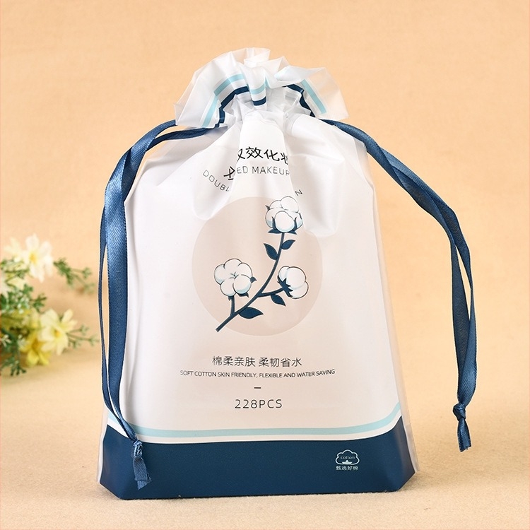 Jetcolor пластмасова торбичка с връзка за памучни козметични тампони, опаковка за лицеви кърпички, 1:1 рециклиран материал