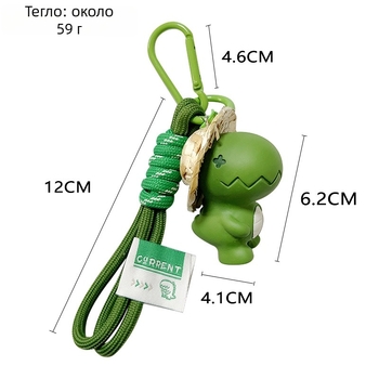 Ключодържател: Мультяшен динозавър от смола със соломен шапка - Karanchi