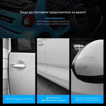 Kingsmith силиконова лента за врата против удари Mercedes-Benz Smart – защита на ръба на вратата и ремонт на драскотини