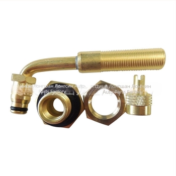 Клапан за безкамерни гуми за тежкотоварни автомобили — меден, голяма кухина на сърцевината, компресионен монтаж, 96 мм