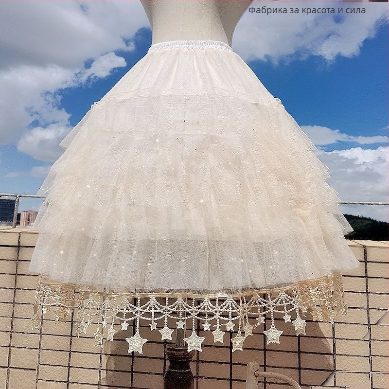 Lolita стил подпора за пола със регулируема рибена кост, средна дължина, ежедневна употреба