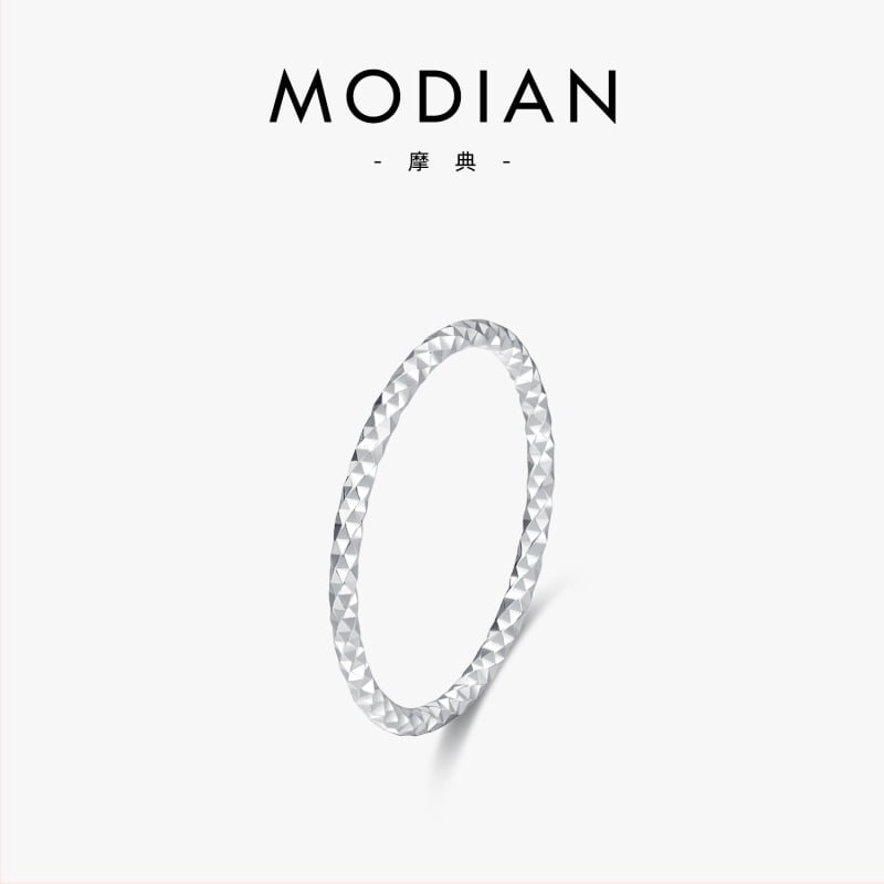 Modian 925 стерлингово сребро, дамски тънък пръстен със сияещи звезди, минималистичен дизайн