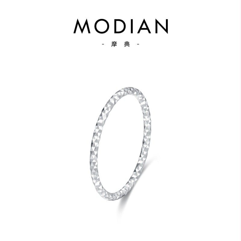 Modian 925 стерлингово сребро, дамски тънък пръстен със сияещи звезди, минималистичен дизайн