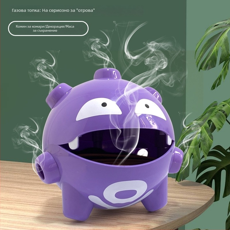 Държач за москитна спирала с ветроустойчив дизайн, многоразов, декоративна фигурка и кутия за съхранение