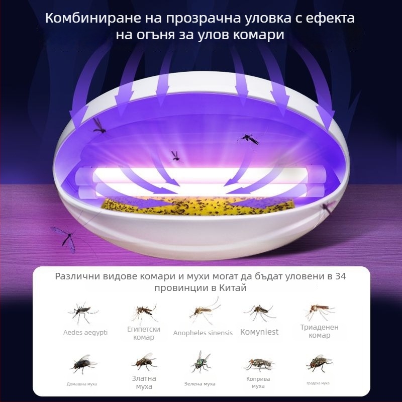 Лампа за убийство на комари Suiyi – улов чрез светлинна вълна и електрически удар, ABS корпус, светлинна тръба, обхват 61㎡+, неподвижна, без вградена батерия, 2-годишна гаранция