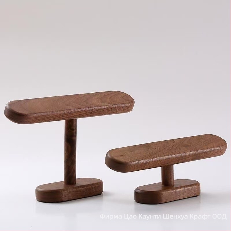 Дървена поставка за бижута за нощно шкафче — мултифункционален организатор за часовници и гривни, настолно съхранение, 1 ниво, пасторален стил