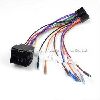 Захранващ кабелен набор 20P T-образен мъжки към ISO женски MP5 за голям екран навигационен хост — 12V, пластмаса, Fengdu