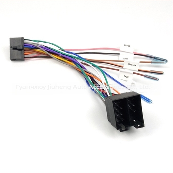 Захранващ кабелен набор 20P T-образен мъжки към ISO женски MP5 за голям екран навигационен хост — 12V, пластмаса, Fengdu