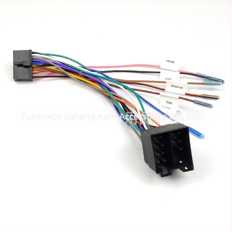 Захранващ кабелен набор 20P T-образен мъжки към ISO женски MP5 за голям екран навигационен хост — 12V, пластмаса, Fengdu