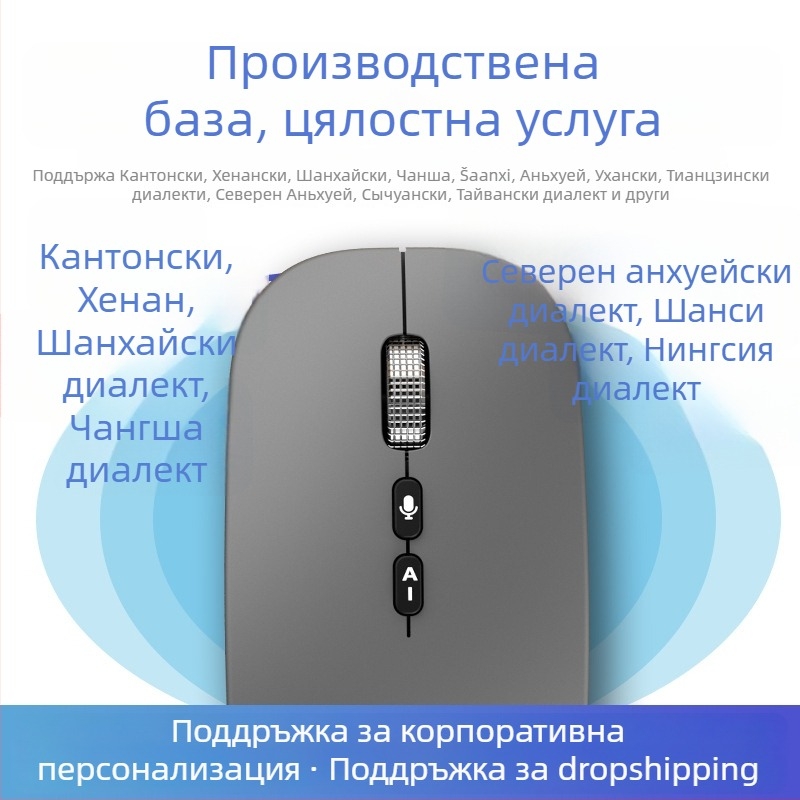 Безжична оптична мишка Bluetooth и 2,4G, 1600 DPI, 5 бутона, обхват до 10 м