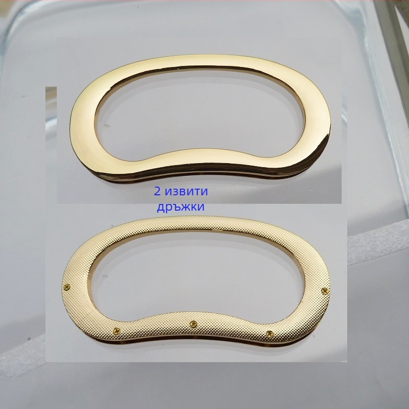 Метален пръстен за дръжка на дамска чанта – яйцевидно-овална форма, прав лост, голям пръстен
