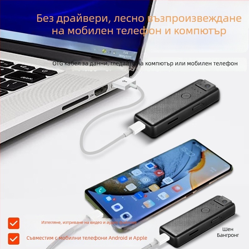4K джобна екшън камера с видеорекордер, ултра дълъг режим на готовност за надзор и запис по време на каране