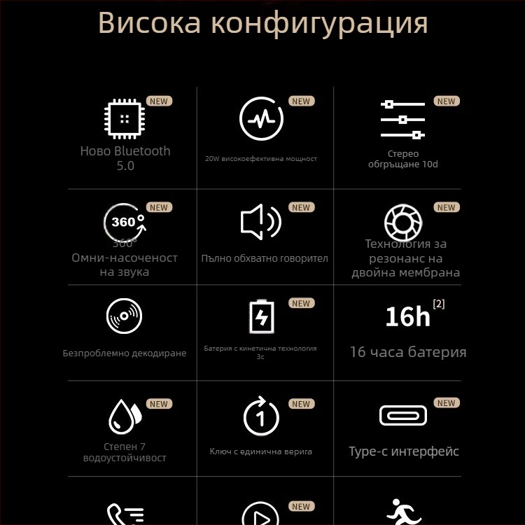 Mifa безжичен Bluetooth говорител, преносим, с слот за microSD, водоустойчив IPX7, вградена батерия 1200–2000 mAh, честотен диапазон 100 Hz–20 kHz, SNR ≥70 dB