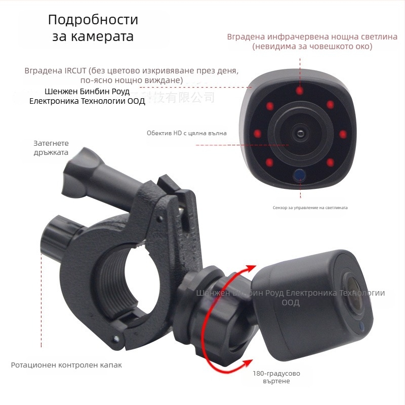 AHD двуканален разделен автомобилен монитор със присоска, IR нощно виждане, 1280x720, AHD 720p