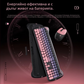 KN520 Безжичен комплект клавиатура и мишка — Bluetooth клавиатура и Bluetooth мишка, 2.4G + Bluetooth връзка, DPI 4000, ергономичен дизайн