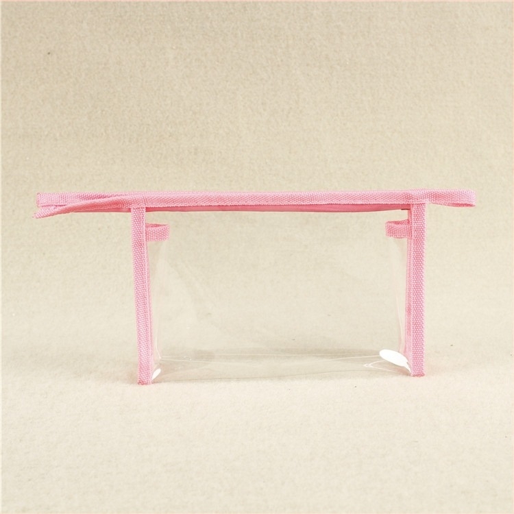 ПВЦ прозрачен торбичка с цип за козметика, персонализирано лого, композитен процес, съотношение 1:1 чист към рециклиран материал, марка Xin Ye