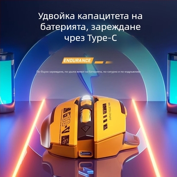 Безжична мишка с Bluetooth и 2,4 GHz, 1500 DPI, 2 бутона, 1 колелце за превъртане