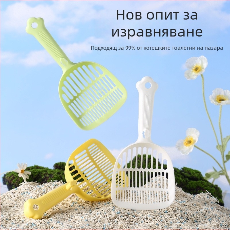 Лопатка за котешки пясък с фини отвори – две функции в едно за тофу котешки пясък