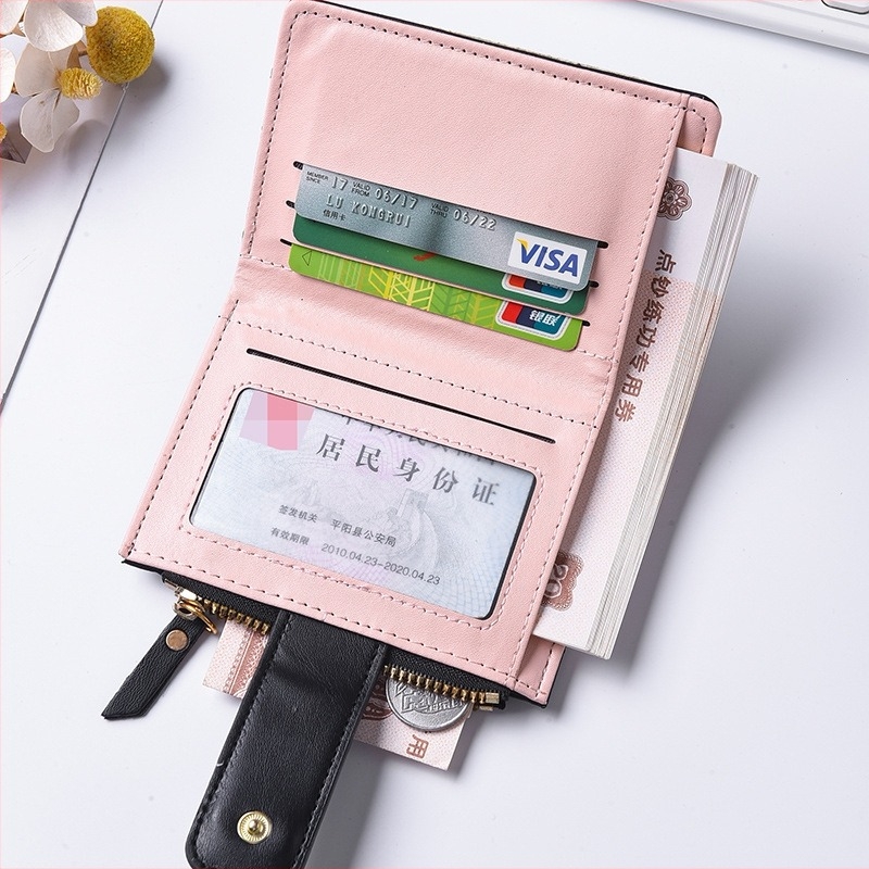 Зипер монетник с множество отделения за карти – дамски портфейл в урбан стил, PU материал, подплата от синтетична кожа, 2025 година, подходящ за ежедневна употреба