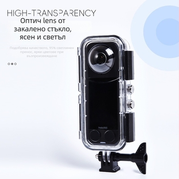 Водоустойчива защитна обвивка за Insta360 X5 - Модел A-ISX4-WC-GL, Марка Love xiaou, Материали: PC + закалено стъкло + 316 неръждаема стомана, Съвместим с Insta360 X5, Персонализируемо лого