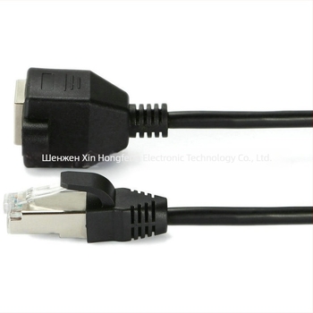 Cat6 RJ45 мъжки към женски удължителен кабел със уши и отвори за винтове, дължина 0,3–5 м, мед без кислород, гигабитов