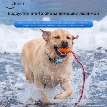 GPS локатор за домашни любимци D87 – проследяване в реално време, точност 5 м, IP67 водоустойчив, аларми SOS, мобилен и периметър, батерия 120 ч