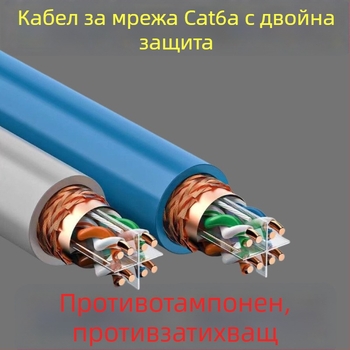 USB мрежов кабел Категория 6a с двойно екраниране (коаксиален кабел, USB интерфейс, Категория 6a)