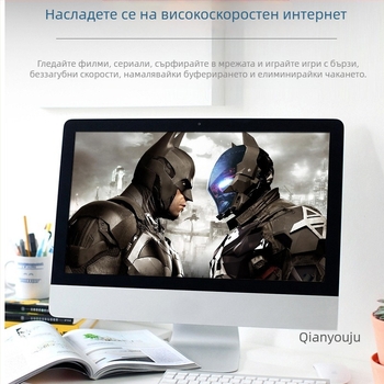 Cat6 Ethernet удължителен кабел, RJ45 мъжки към женски, гигабитов, прав конектор