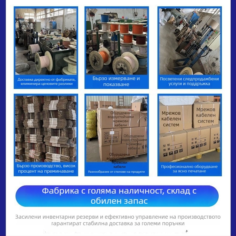 Cat5e вътрешен мрежов кабел, Fluke-тестирано безкислородно медно, 8-жилен усукан кабел, 300 m