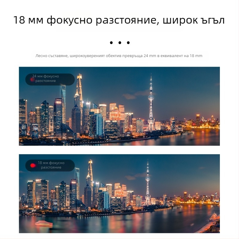 2-в-1 широкоъгълен макро обектив за Sony ZV1/RX100M7 и Canon G7X серия с 18 мм фокусно разстояние, 0,75x широкоъгълност, 58 мм филтър, байонет Sony