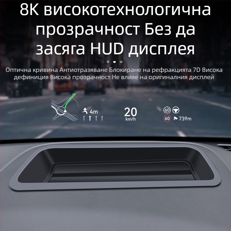 Защитно покритие за HUD за автомобил Zeekr 7X – CXMHUD002, ABS + закалено стъкло, извити HUD дисплей, прахоустойчив интериор
