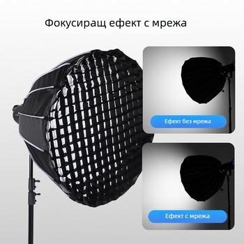Софтбокс осветление за лична фотография с решетъчен абажур и рефлективна тъкан — Shangwei, 2023