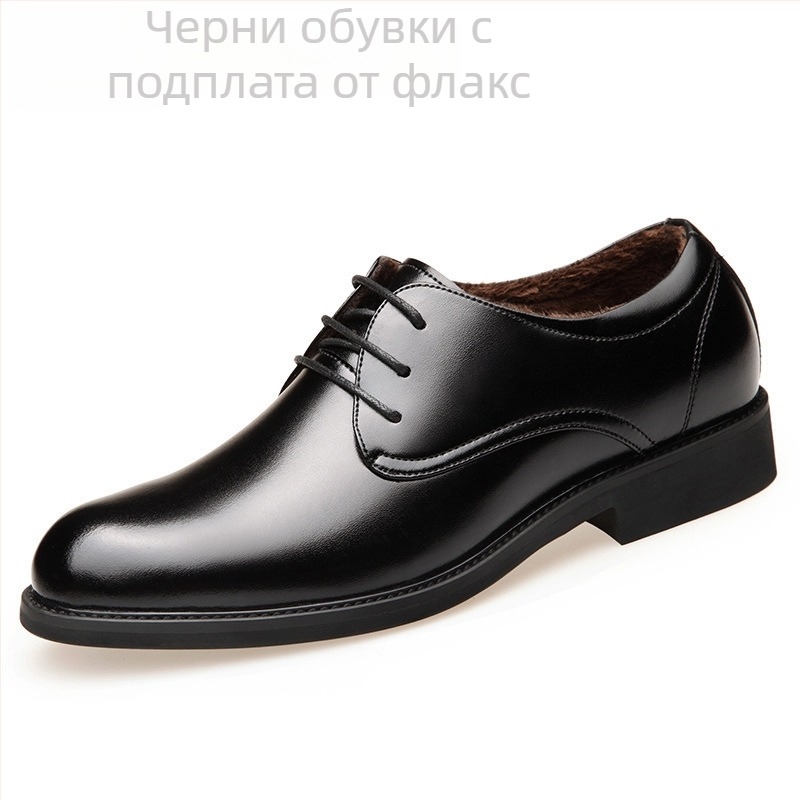 Мъжки кожени обувки — горна част от естествена кожа, подплата от кожа, подметка от гума, връзки, височина на тока 1–3 cm, стил бизнес, офис
