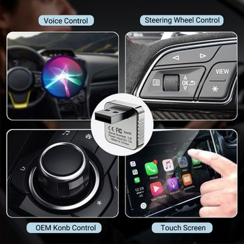 Apple CarPlay 2-в-1 адаптер: от кабелен към безжичен, модел L9, USB-C интерфейс, 1 GB RAM, тегло 30 g