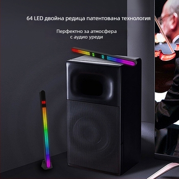 Автомобилен вътрешен RGB амбиент светлина - USB захранване, 64-бит двойна издръжливост, ритъмно осветление, гъвкави опции за монтаж
