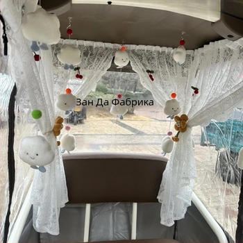 Слънцезащитна завеса за електрическа четириколесна триколка Haibao, монтаж с вакуумни щипки, нетъкан текстил, рефлексивен тип, ламелна висяща конструкция