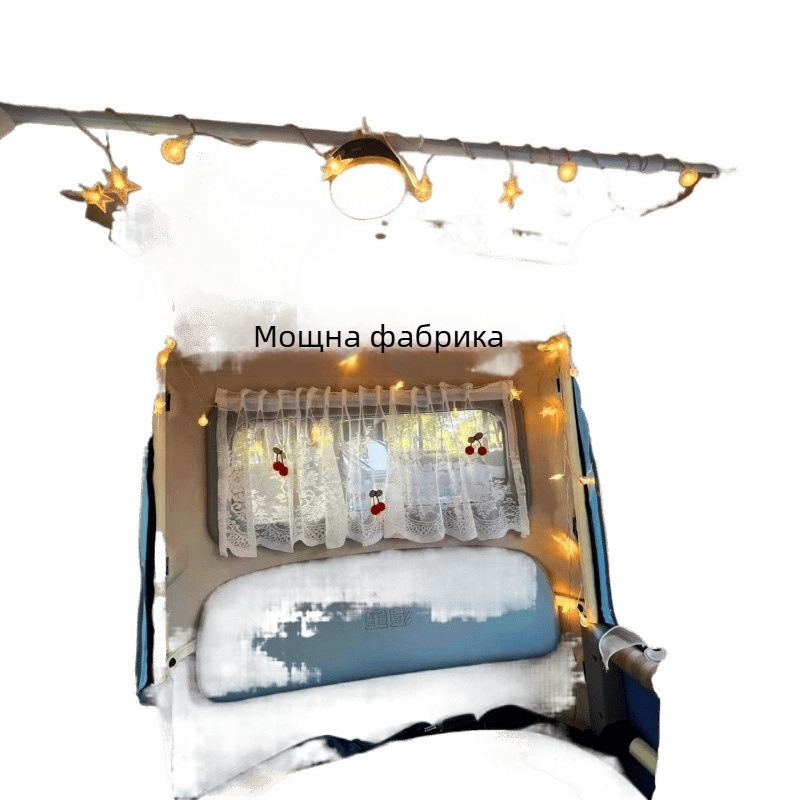 Слънцезащитна завеса за електрическа четириколесна триколка Haibao, монтаж с вакуумни щипки, нетъкан текстил, рефлексивен тип, ламелна висяща конструкция