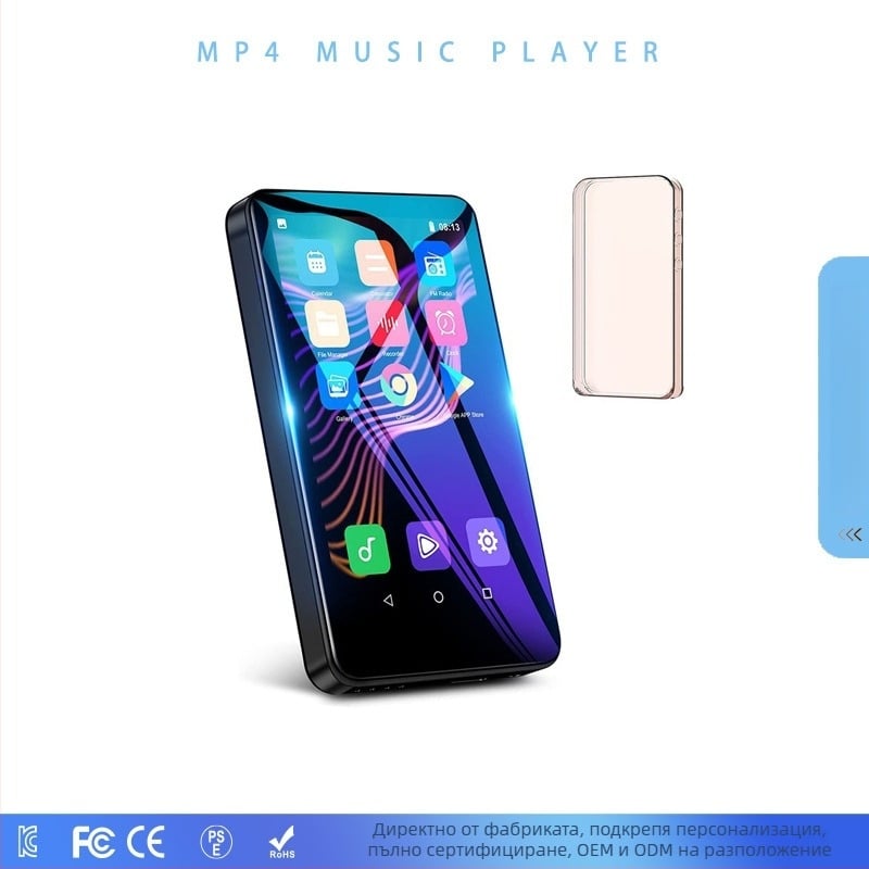 MP3 плеър Walkman стил за ученици с Wi‑Fi, Bluetooth, поддръжка на TF карта, 3–5 часа възпроизвеждане, управление с докосване и бутони