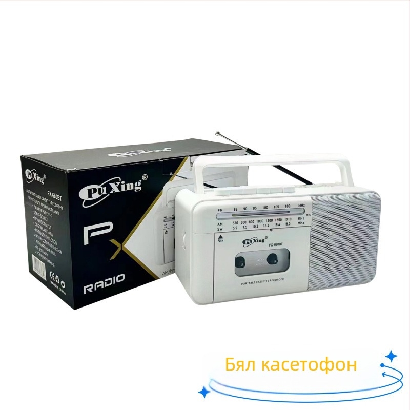 Касетен рекордер PX-680BT с Bluetooth радио, мулти-обхват, USB интерфейс, вграден говорител, запис