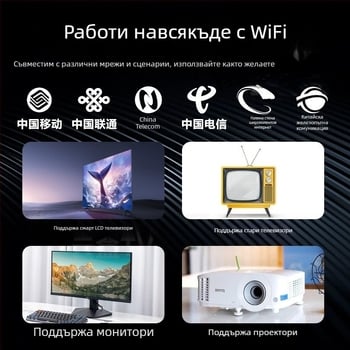 Сет-топ кутия за телевизия 4K с 3840x2160, 16GB вътрешна памет, 128MB RAM, Wi‑Fi, AV/HDMI/USB интерфейси