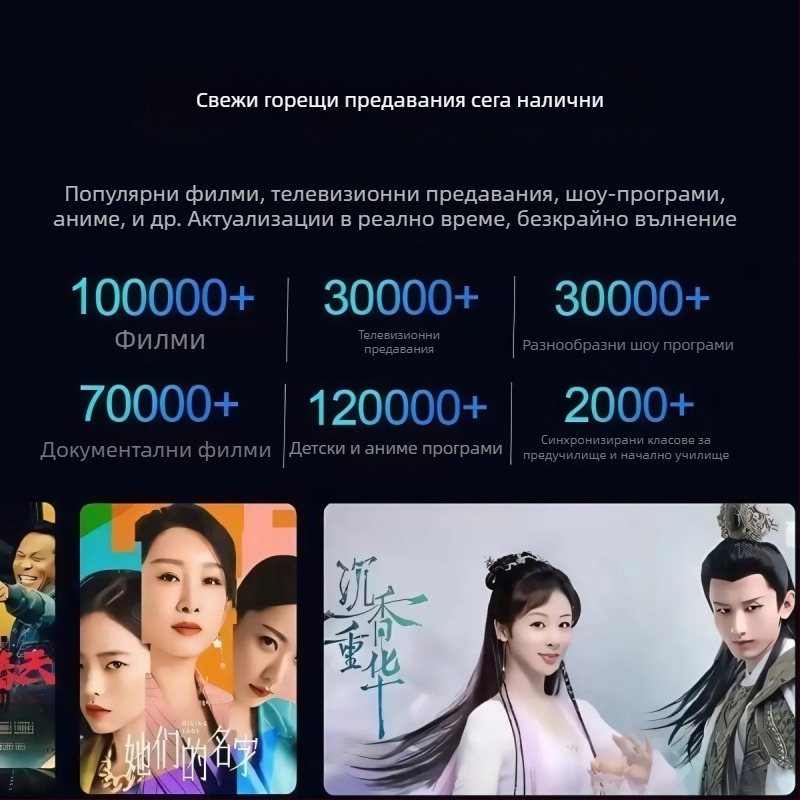 Интернет телевизионна сет-топ кутия за възрастни, 4K изход, Android, Wi-Fi, Bluetooth дистанционно управление, 8GB RAM